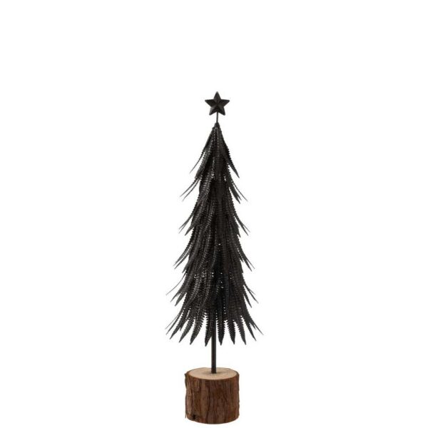 CHRISTMAS TREE METAL GLITTER BLACK SMALL