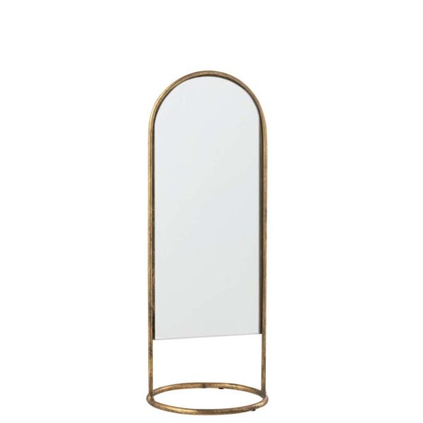 MIRROR ON FOOT DAISY IRON/GLASS GOLD