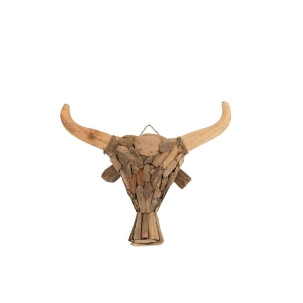 WALL DECO BULL DRIFTWOOD NATURAL MEDIUM