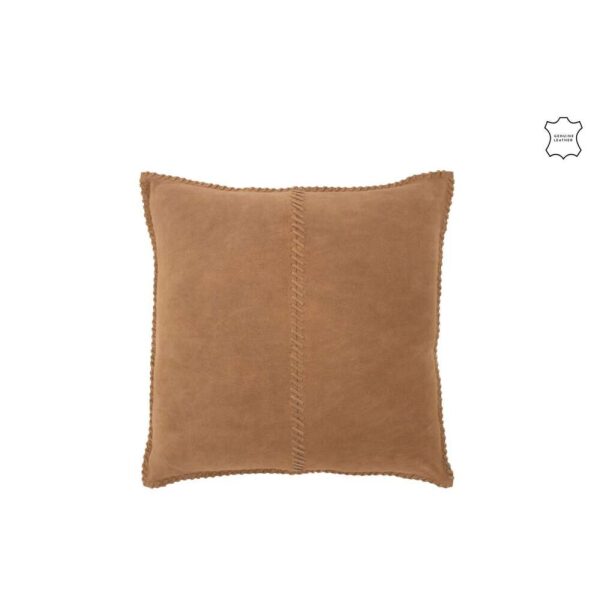 CUSHION CENTRE LINE LEATHER CAMEL