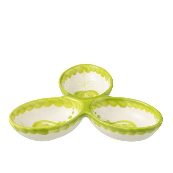 APERO DISH GRANADA CLOVER CERAMIC WHITE/GREEN