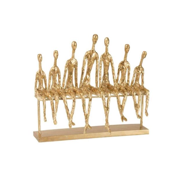 7 PEOPLE SITTING ON A BANK POLY GOLD