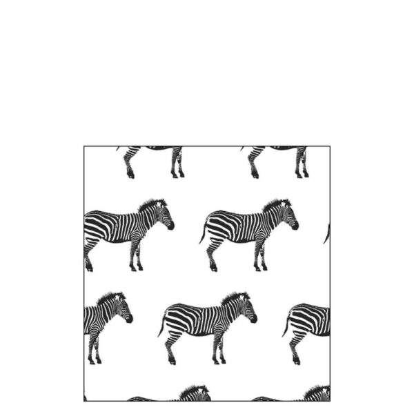 PACK 20 NAPKINS ZEBRA PAPER BLACK LARGE