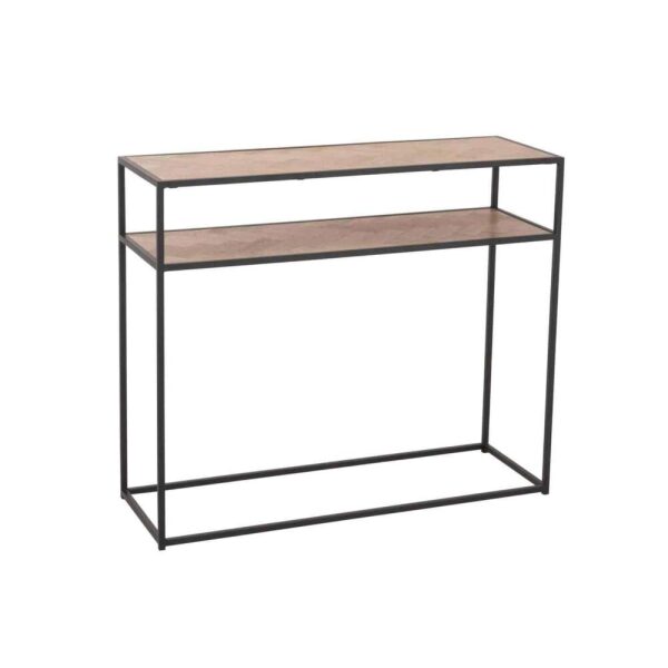 CONSOLE ZIGZAG WOOD/METAL NATURAL/BLACK