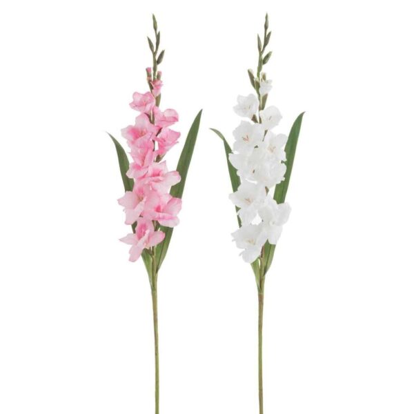 GLADIOLUS FRESH TOUCH PLASTIC WHITE/PINK ASSORTMENT OF 2