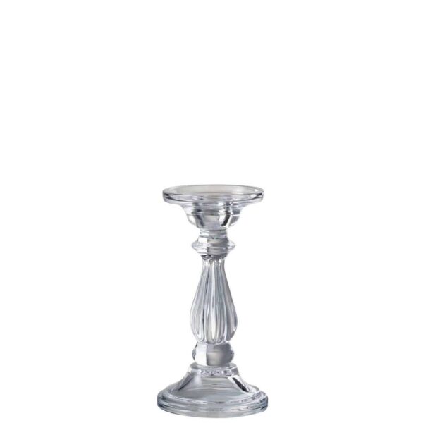 CANDLESTICK/CANDLE HOLDER TIBO GLASS TRANSPARENT SMALL