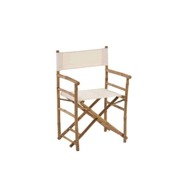 CHAIR DIRECTOR PLIABLE BAMBOO+TEXTILE NATURAL+WHITE