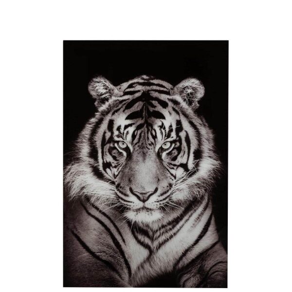WALL DECO TIGER TEMPERED GLASS BLACK/WHITE