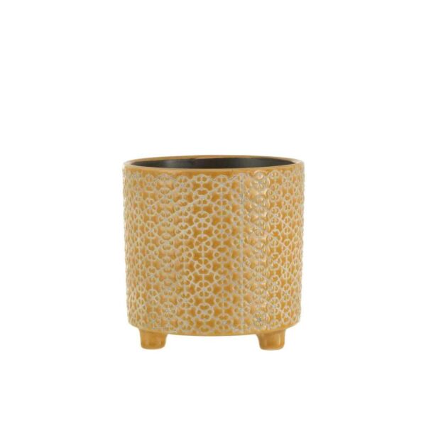 FLOWERPOT FLOWER CERAMIC OCHRE LARGE