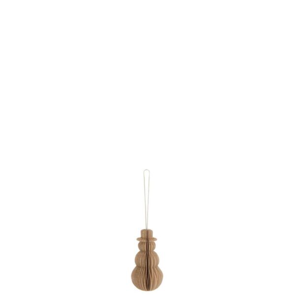 HANGER SNOWMAN PAPER BEIGE SMALL