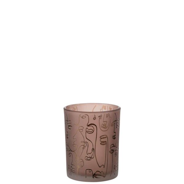 HURRICANE HAPPY FACES GLASS  TERRACOTTA MEDIUM