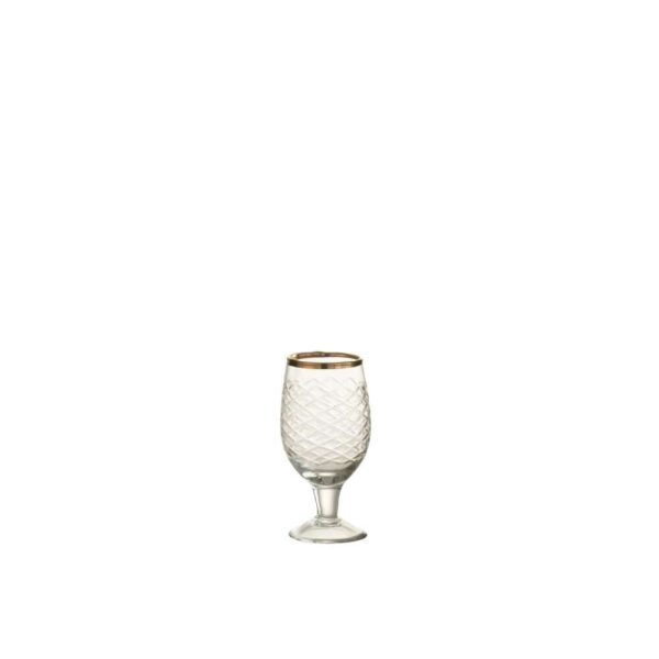 DRINKING GLASS GOLD RIM GLASS TRANSPARENT