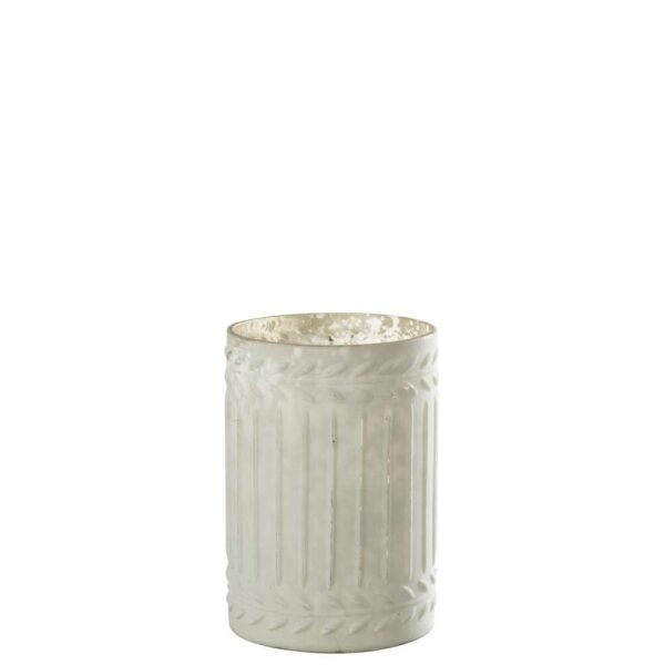 CANDLEHOLDER EZY GLASS WHITE LARGE