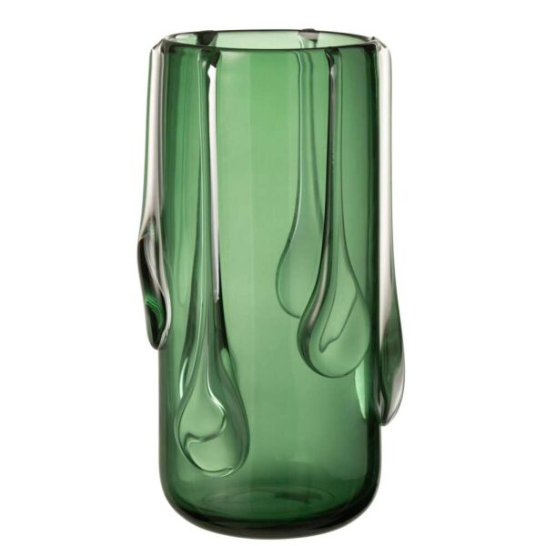 VASE DRIPPY GLASS GREEN LARGE