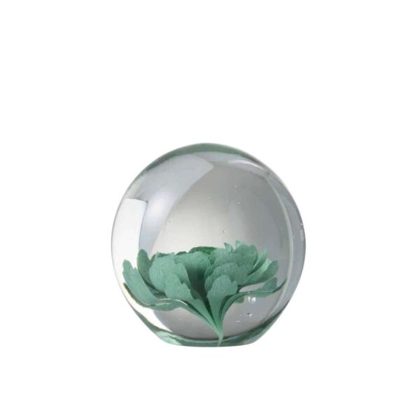 PAPERWEIGHT FLOWER GLASS MINT MEDIUM