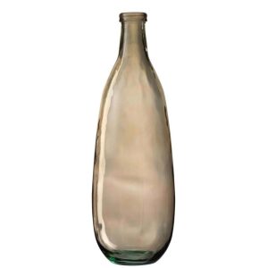 VASE BOTTLE GLASS LIGHT BROWN SMALL