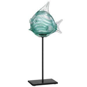 FISH ON FOOT GLASS GREEN LARGE