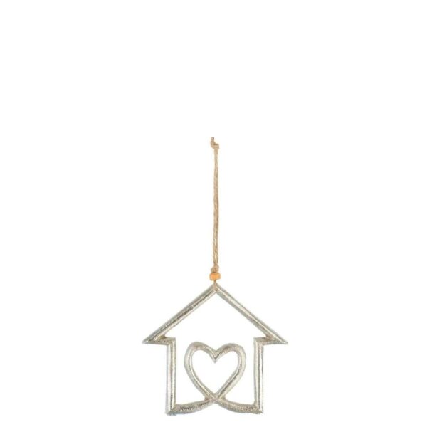 HOUSE HEART TO HANG ALUMINIUM SILVER