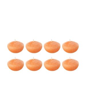 BOX 8 FLOATING CANDLE ORANGE SMALL-4H