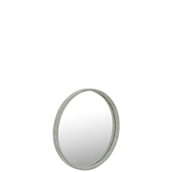 MIRROR ROUND LEATHER GREEN SMALL