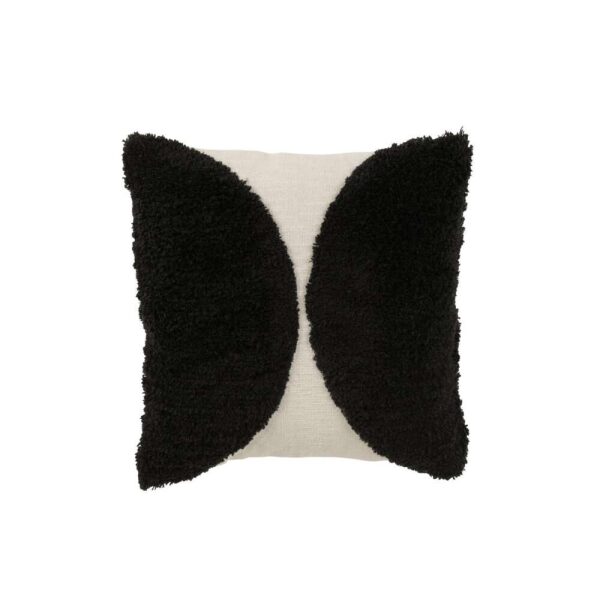 CUSHION SEMI CIRCLE COTTON BLACK