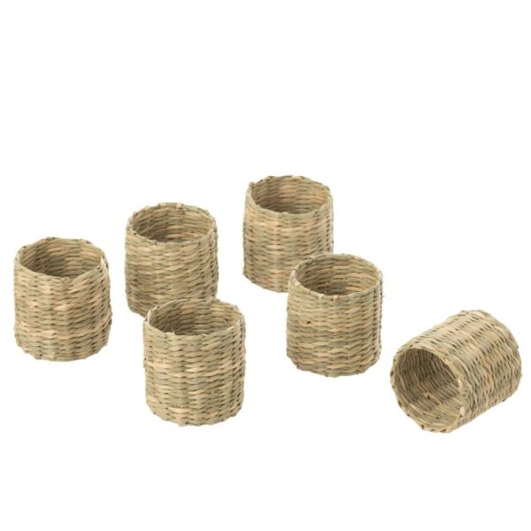 SET OF 6 NAPKIN RING SEAGRASS NATURAL