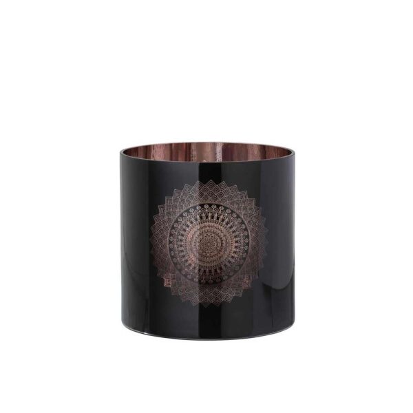 HURRICANE LIGHT BOHO GLASS BLACK/COPPER LARGE