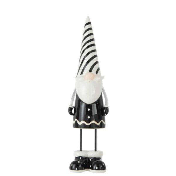 SANTA STANDING STRIPES CERAMIC BLACK/WHITE LARGE