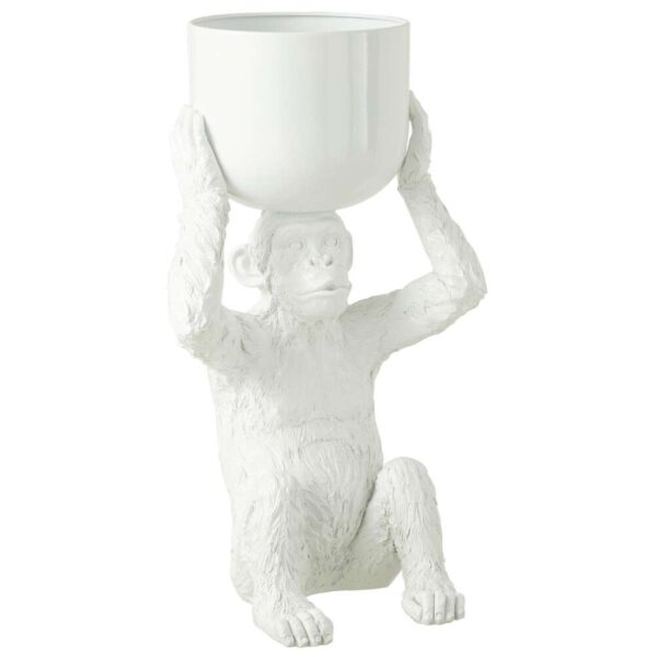 ICE BUCKET MONKEY POLYRESIN WHITE
