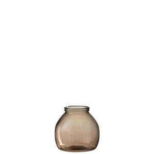 VASE BALL GLASS LIGHT BROWN