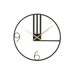 CLOCK LINES METAL BLACK LARGE