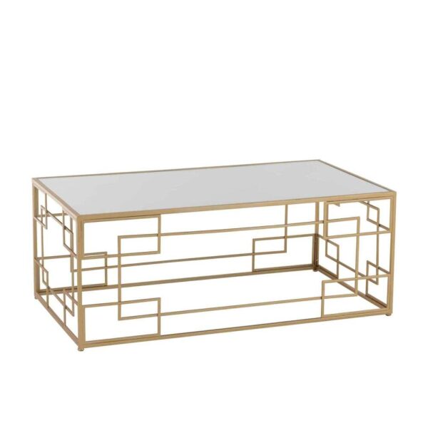 COFFEE TABLE LINES METAL/GLASS GOLD