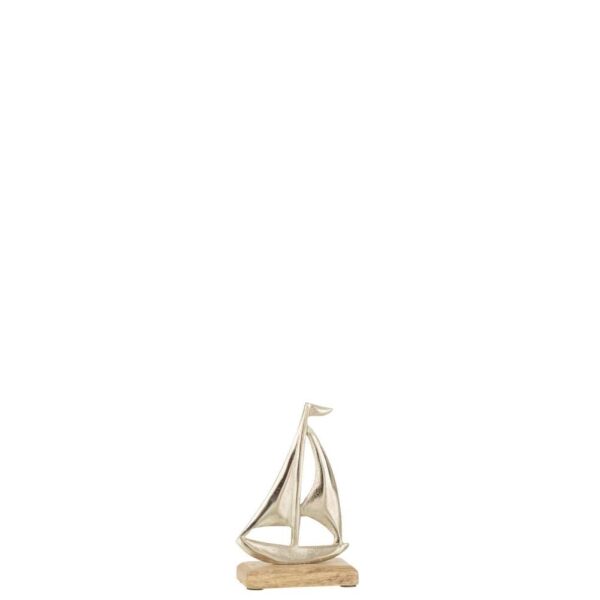 BOAT ON BASE ALUMINIUM SILVER/NATURAL SMALL