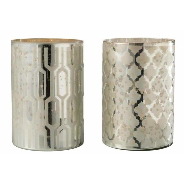 HURRICANE GLASS SILVER LARGE ASSORTMENT OF 2