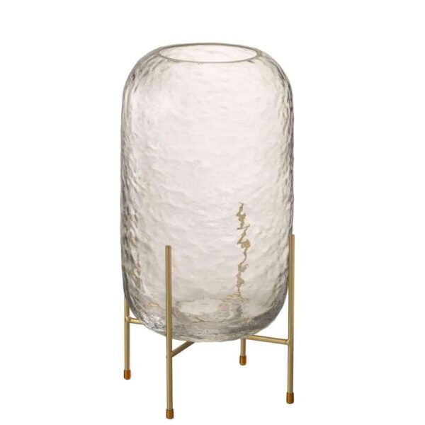 VASE ROUND +BASE GLASS TRANSPARENT LARGE