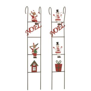 LADDER DECO REINDEER/SNOWMAN METAL MIX ASSORTMENT OF 2