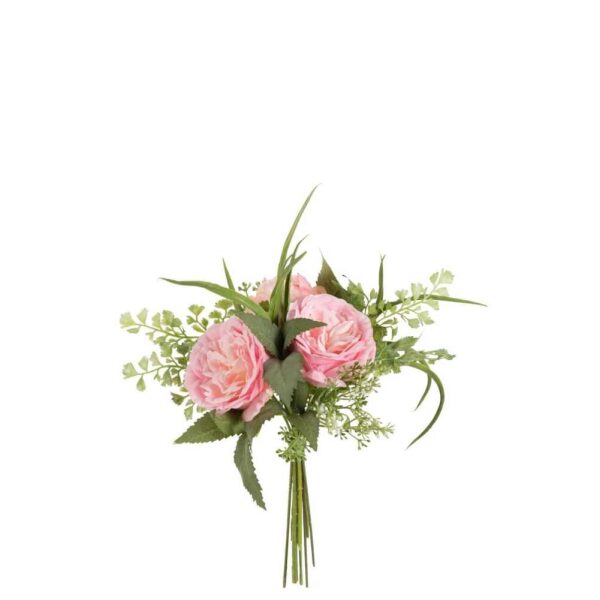 BOUQUET TULIPS FERNS PLASTIC LIGHT PINK