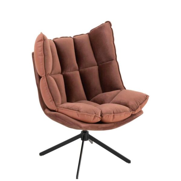 CHAIR RELAX CUSHION ON FRAME TEXTILE/METAL RUST BROWN