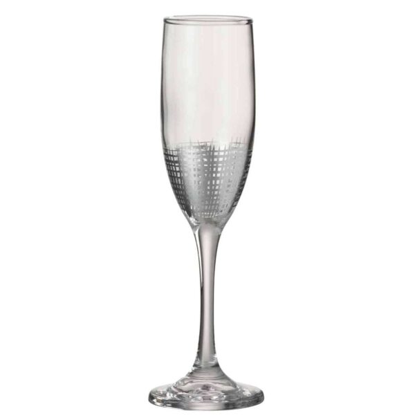 CHAMPAGNE GLASS GRID GLASS SILVER/TRANSPARENT