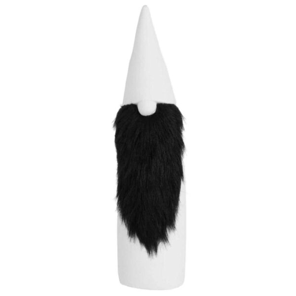 SANTA CLAUS CERAMIC/FAKE FUR BLACK/WHITE LARGE