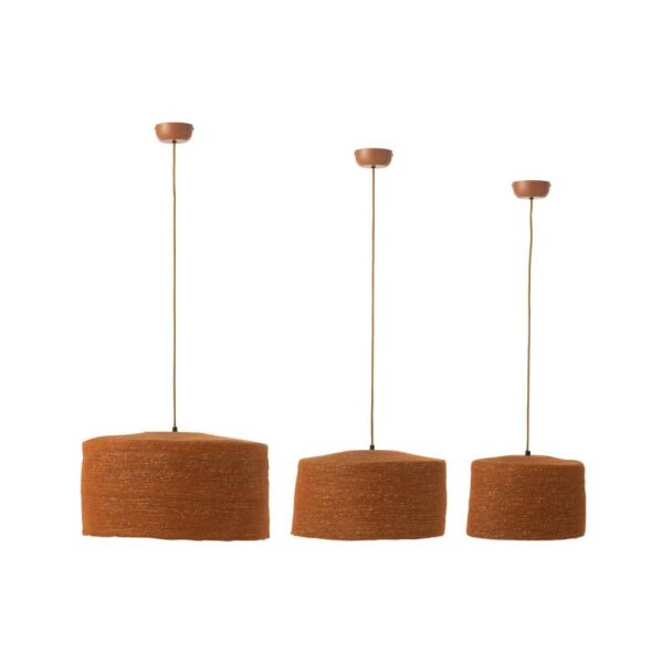 SET OF 3 HANGING LAMP MOONJ GRASS RUST