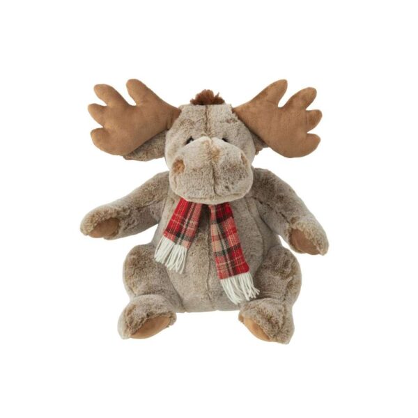 REINDEER+SCARF PLUSH POLYESTER BROWN LARGE