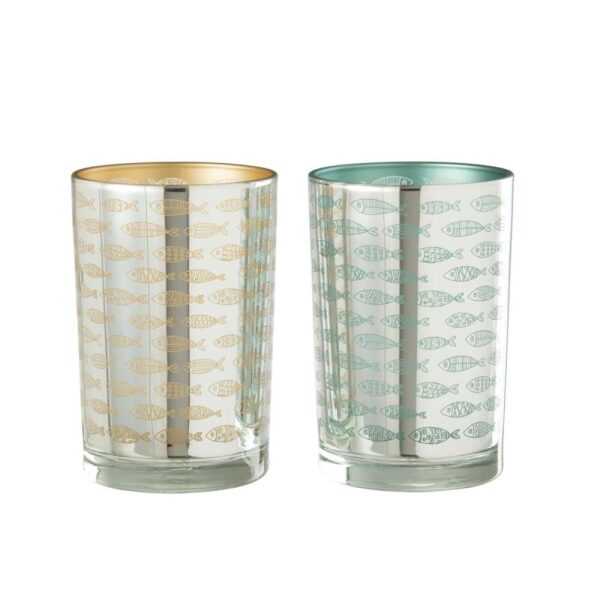 HURRICANE FISH GLASS BEIGE/BLUE LARGE ASSORTIMENT OF 2