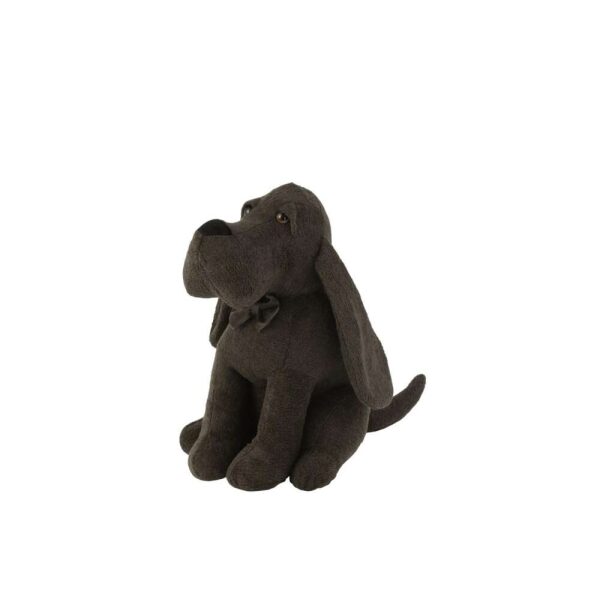 DOOR STOP DOG+BOW TIE BOUCLÉ DARK GREY