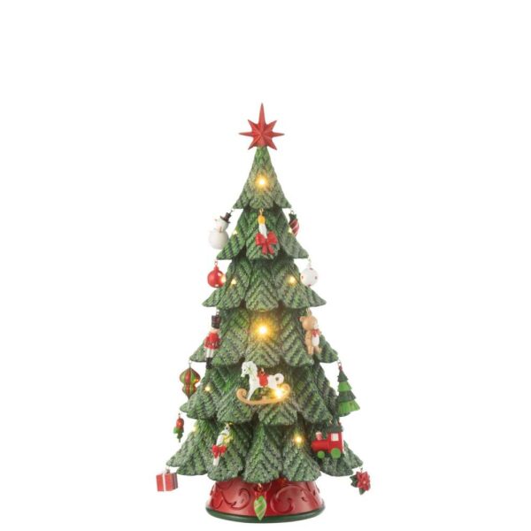 XMAS TREE LED ORNAMENTS RESIN MIX SMALL
