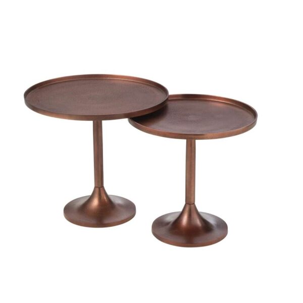 SET OF 2 TABLES ALUMINIUM BRONZE