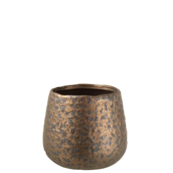 FLOWERPOT DOT ROUND CERAMIC COPPER LARGE