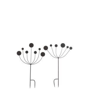 DECORATION GARDEN ABSTRACT IRON BLACK SMALL ASSORTMENT OF 2