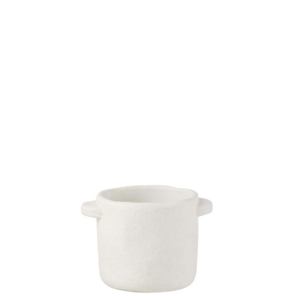 POT GUSTAVE CEMENT WHITE SMALL