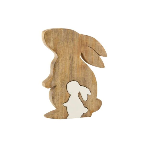 RABBIT PROFILE SILH MANGO WOOD WHITE/NATURAL LARGE